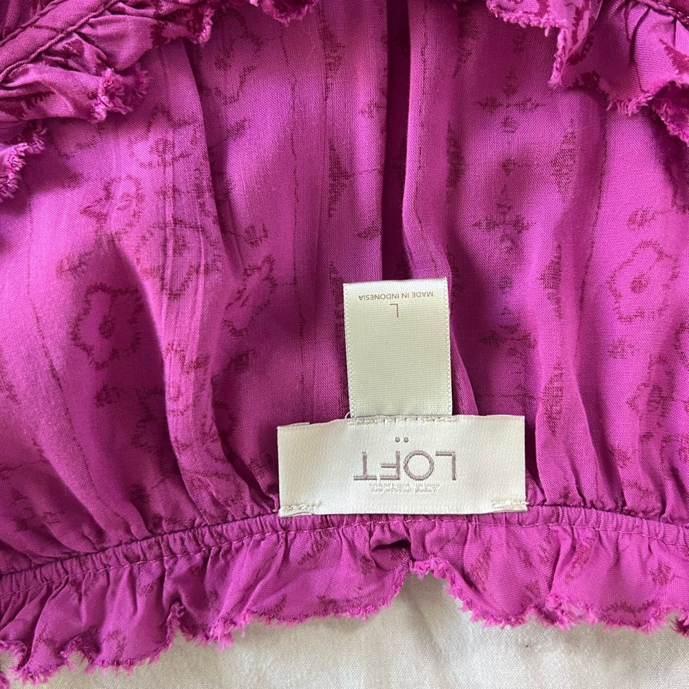 LOFT Pink and Purple Sleeveless Blouse Relaxed Style - Picture 2 of 6